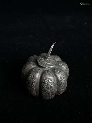 Silver pumpkin jar