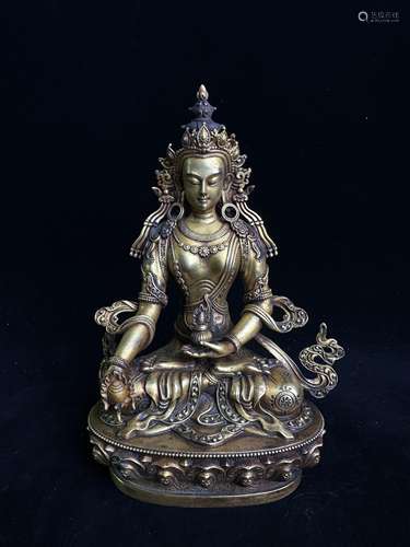 Bronze gilt seated Buddha Statue