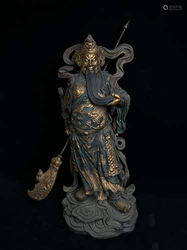 Wood painted statue of Guan Gong