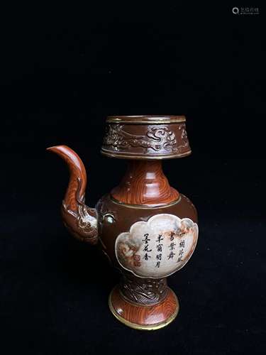 Wood grain glaze Ben Ba Pot