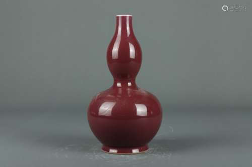清乾隆祭红釉葫芦瓶
