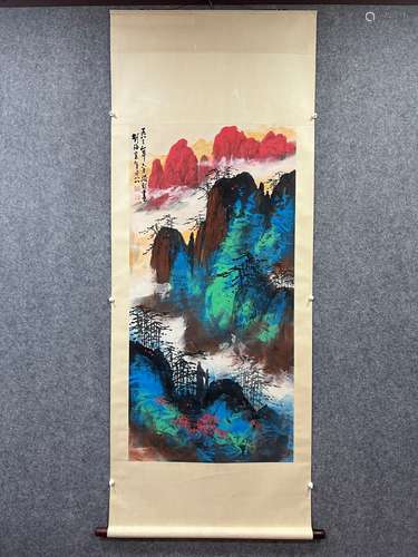 刘海粟泼墨山水纸本立轴