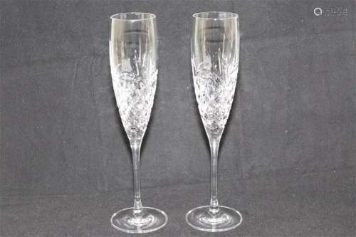 Pr. of Waterford Crystal Champagne Flutes