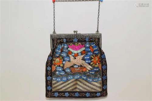 Qing Chinese Court Official's Rank Badge Pouch