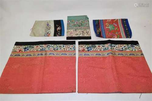 Group of Qing Chinese Embroidered Sleeves