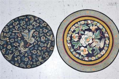 Two Qing Chinese Embroideries