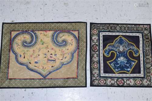 Two Qing Chinese Embroideries