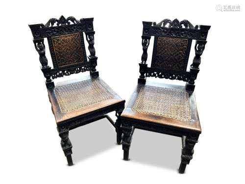 Interesting Pair of 19th Century Burmese Chairs,