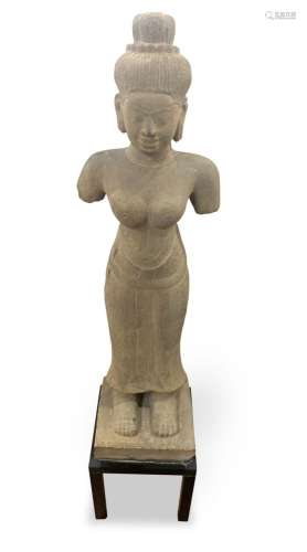 Khmer Sandstone Figure of Uma,