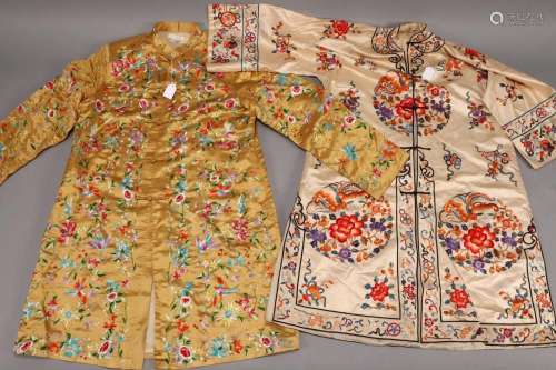 Two Modern Chinese Embroidered Jackets,
