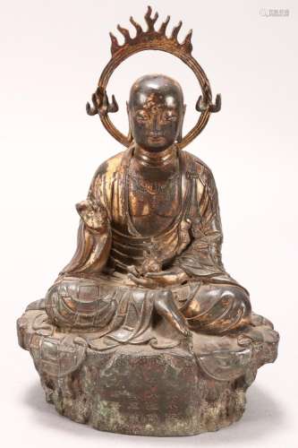 Chinese Gilt Bronze Buddha,