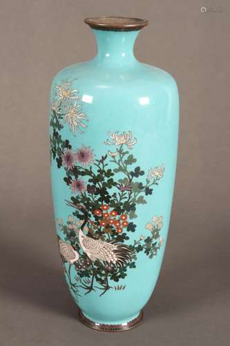 Japanese Meiji Period Cloisonne Enamel Vase,