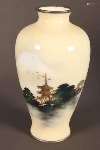 Japanese Cloisonne Enamel Vase,