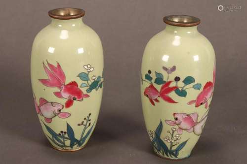 Pair of Japanese Meiji Period Cloisonne Vases,