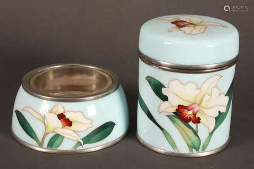 Japanese Cloisonne Enamel Jar and Cover,