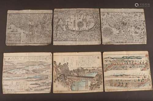 Six Assorted Japanese Woodblock Prints,