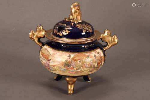 Japanese Satsuma Censer and Cover,