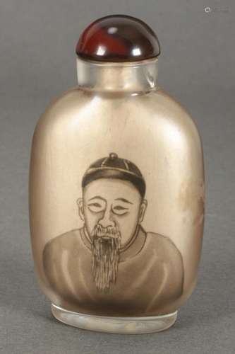 Chinese Inside Painted Snuff Bottle and Stopper,