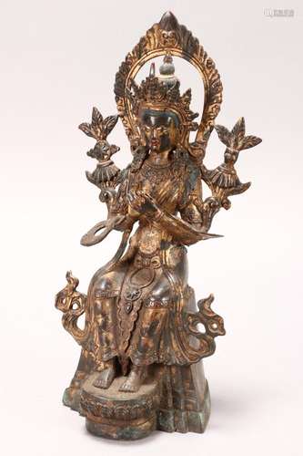 Sino-Tibetan Gilt Bronze Tara,