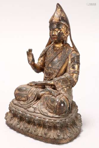 Sino-Tibetan Gilt Bronze Figure,