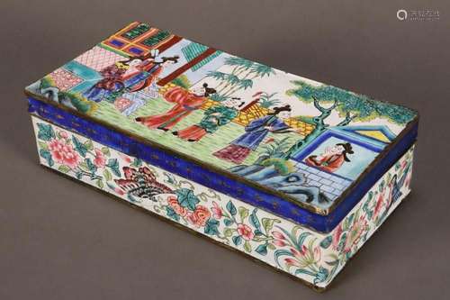 Cantonese Enamel Box and Cover,