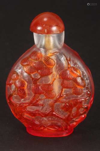 Chinese Qing Dynasty Overlay Snuff Bottle and