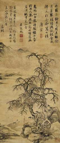 唐寅(款) 　樹下撫琴圖 | Attributed to Tang Yin, Scholar Playi...