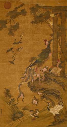 呂紀(款)　鳳凰雙棲 |  Attributed to Lu Ji , Phoenix