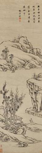 查士標(款)　携琴圖 | Attributed to Zha Shibiao , Scholar brin...