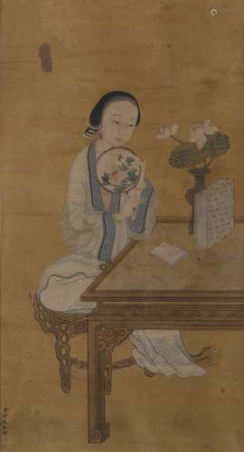 冷枚(款)　讀書仕女 | Attributed to Leng Mei, Reading Lady