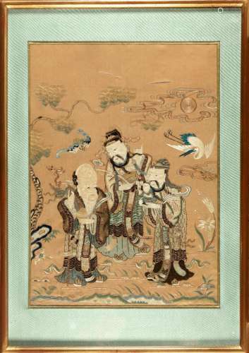 Ecole chinoise
Vers 1900
Trois sages portant un enfant