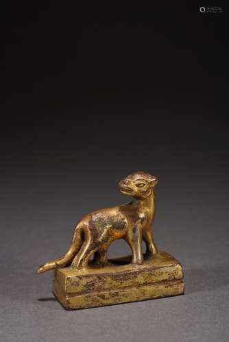 ANCIENT GILT AUSPICIOUS ANIMAL SEAL