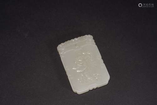 QING DYNASTY, WHITE JADE WITH MANY SONS AND MANY BLESSINGS