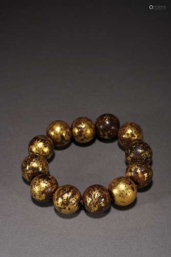 AGED AGARWOOD LACQUER GOLD BRACELET