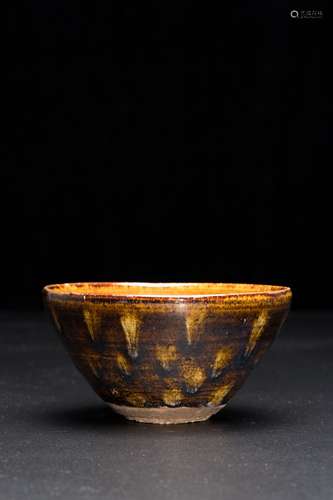 SONG JIAN KILN BLACK GLAZE OIL DRIP CUP