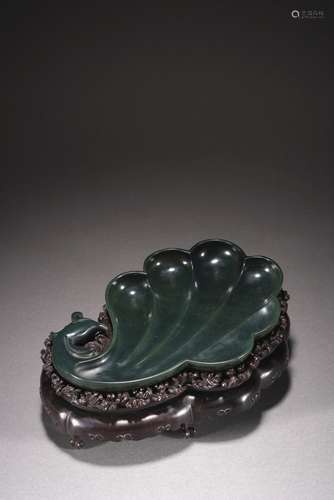 QING DYNASTY JASPER PHOENIX BRUSH WASHER