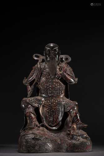 MING DYNASTY BRONZE GUAN GONG STATUE