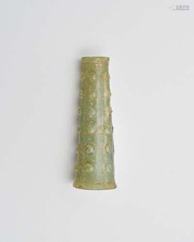 A celadon jade tubular bead