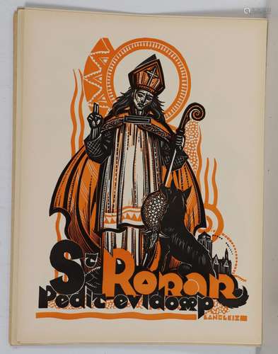 LANGLAIS Xavier (de) (1906-1975) - St Ronan. Gravure su