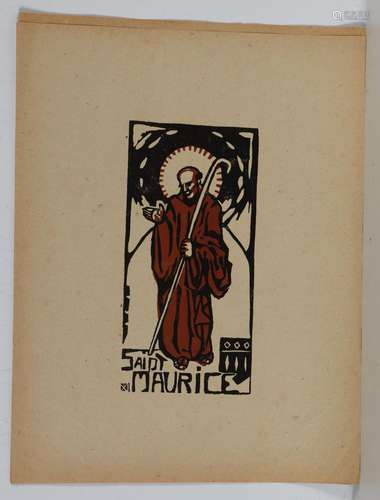 MALIVEL Jeanne (1895-1926) - Saint Maurice. Gravure sur