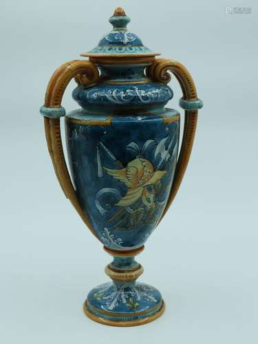 BALON Emile (1859-1929), Blois - Vase couvert en faïenc