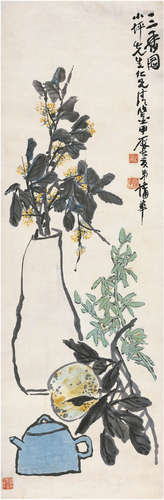 蒲華 三香圖