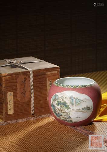 A RUBY-ENAMELED‘LANDSCAPE’ WASHER