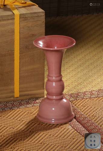 A PEACHBLOOM-GLAZED VASE,MARK AND PERIOD OF YONGZHENG