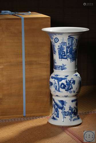 A BLUE AND WHITE ‘FIGURE’VASE,MARK AND PERIOD OF KANGXI