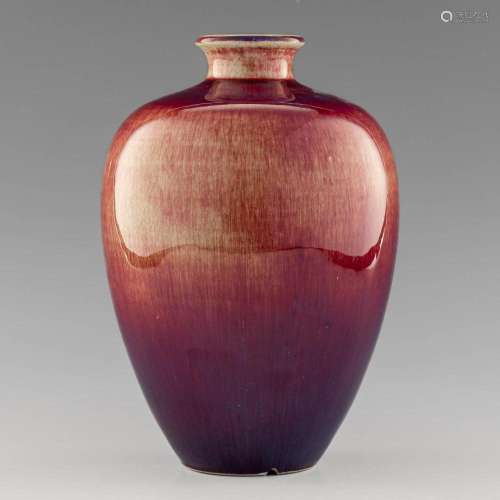 A Chinese flambe meiping vase, 19th century