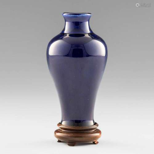A Chinese sacrificial-blue miniature meiping vase, 19th cent...