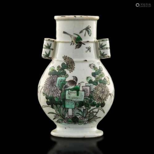A Chinese sancai flower vase, 19th century or earlier