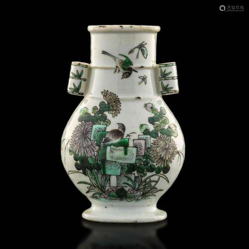 A Chinese sancai flower vase, 19th century or earlier