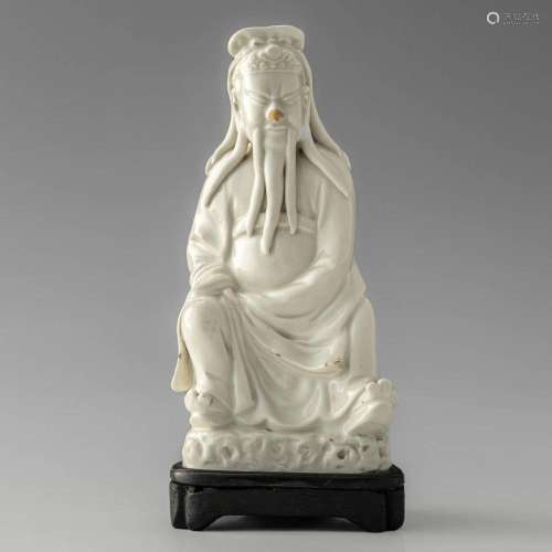 A Chinese blanc de chine figure of Guan Gong, 17th/18th cent...